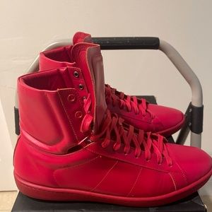 Red leather sneaker